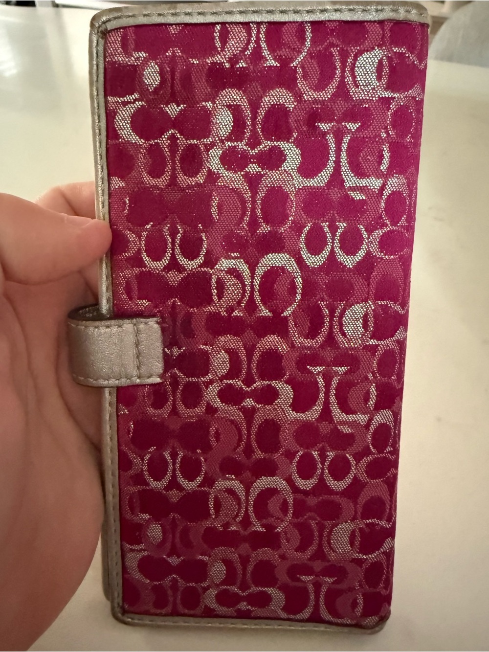 Coach Signature Continental Wallet with Silver Trim - Picture 2 of 6